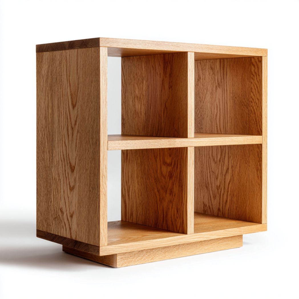 Bibliothèque à quatre cases en panneau de particules brun clair