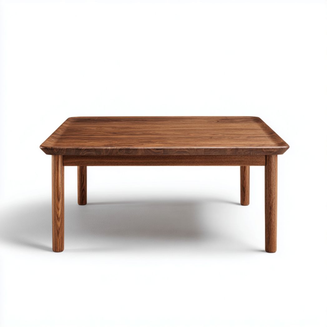 Table basse rectangulaire en bois massif couleur brun foncé