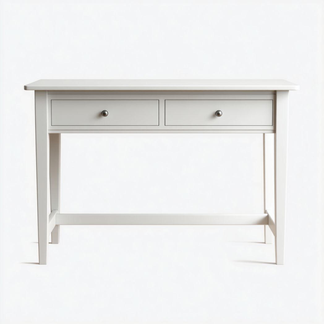 Bureau rectangulaire blanc | 2 tiroirs 路 pieds droits