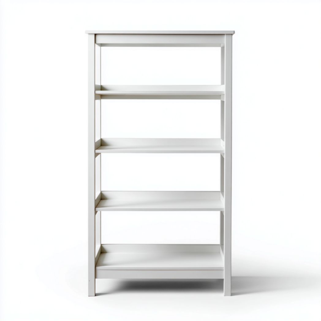 Étagère de rangement ouverte blanche à 4 niveaux