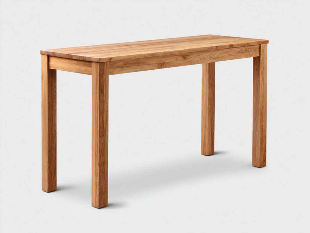 Table mange-debout en bois massif couleur naturelle
