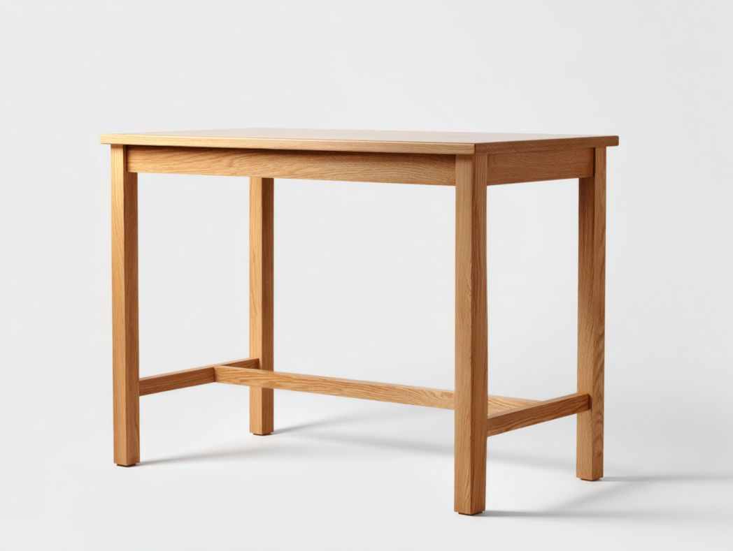 Table mange-debout en bois massif couleur bois naturel