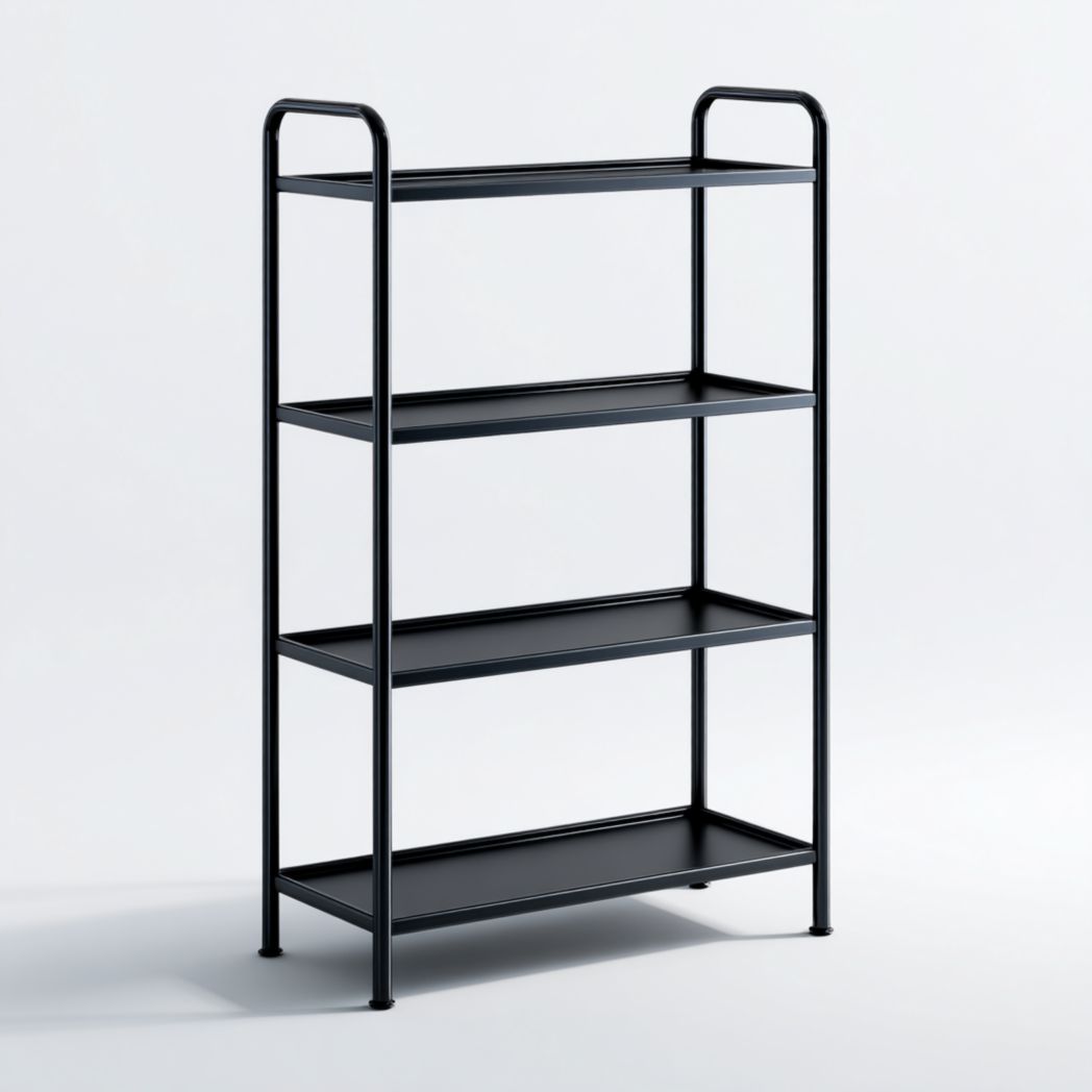 Étagère de rangement 3 niveaux en métal noir finition mate