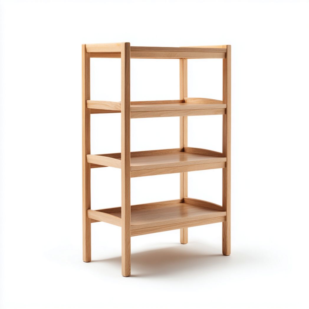 Étagère en bois naturel à 3 niveaux style scandinave