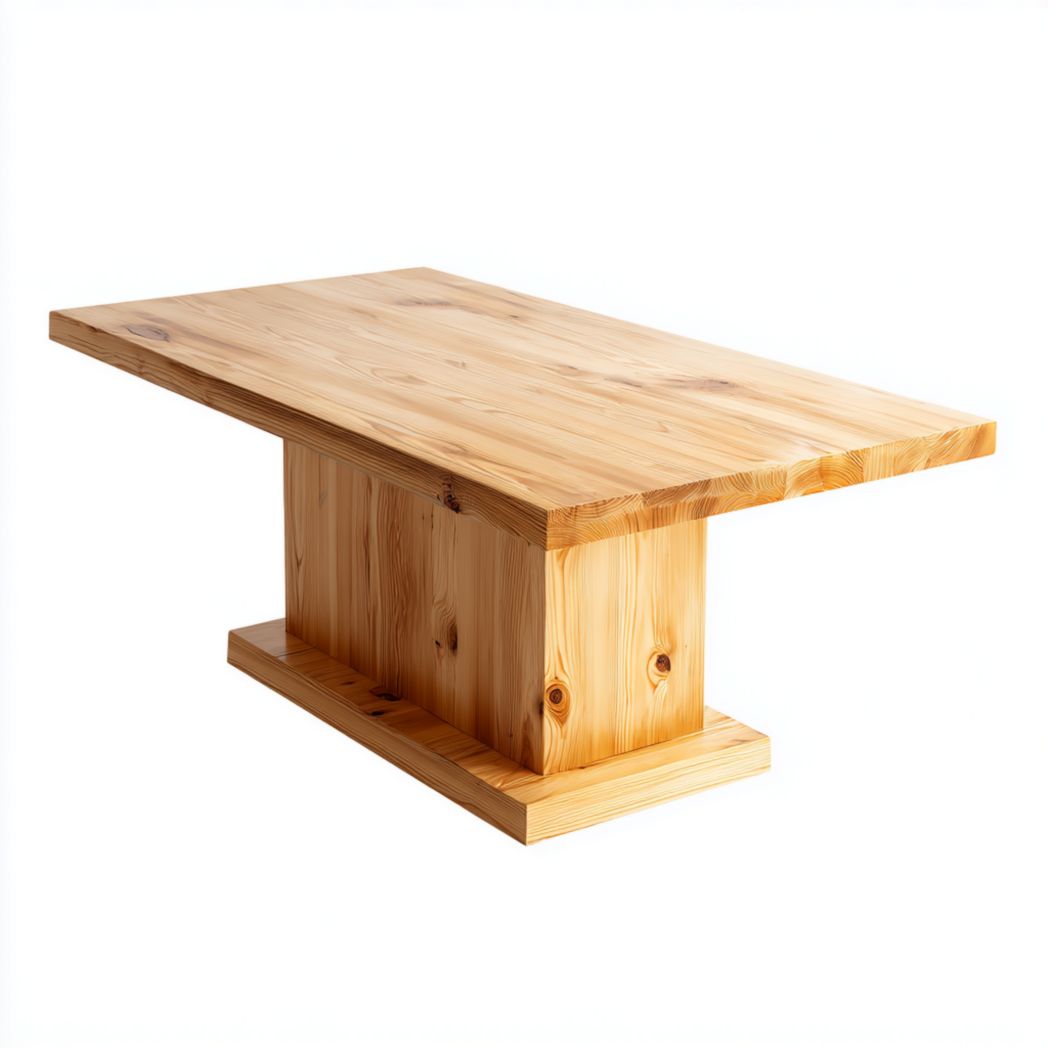 Table à manger rectangulaire bois , base centrale caisson