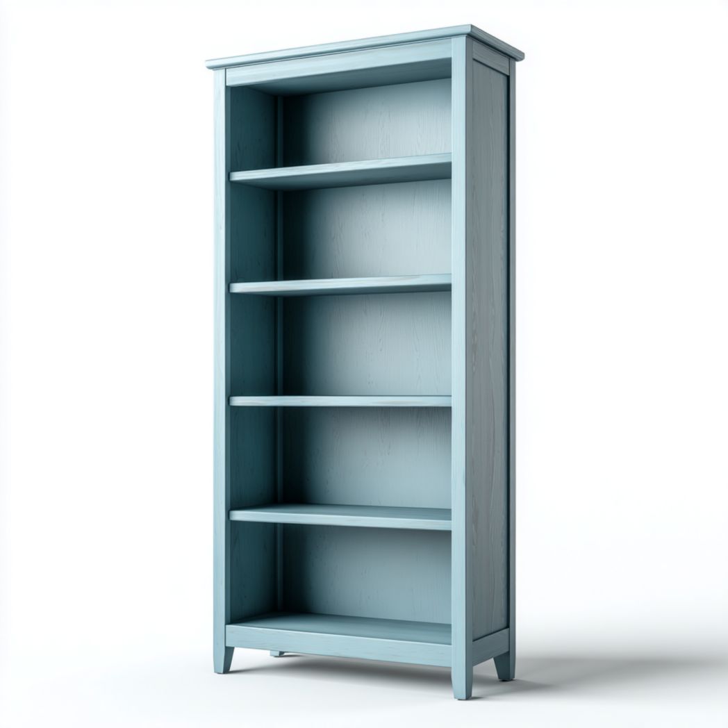 Bibliothèque verticale à cinq étagères structure bleue intégrale