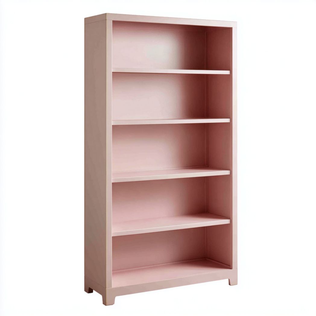 Bibliothèque verticale à cinq étagères structure rose intégrale