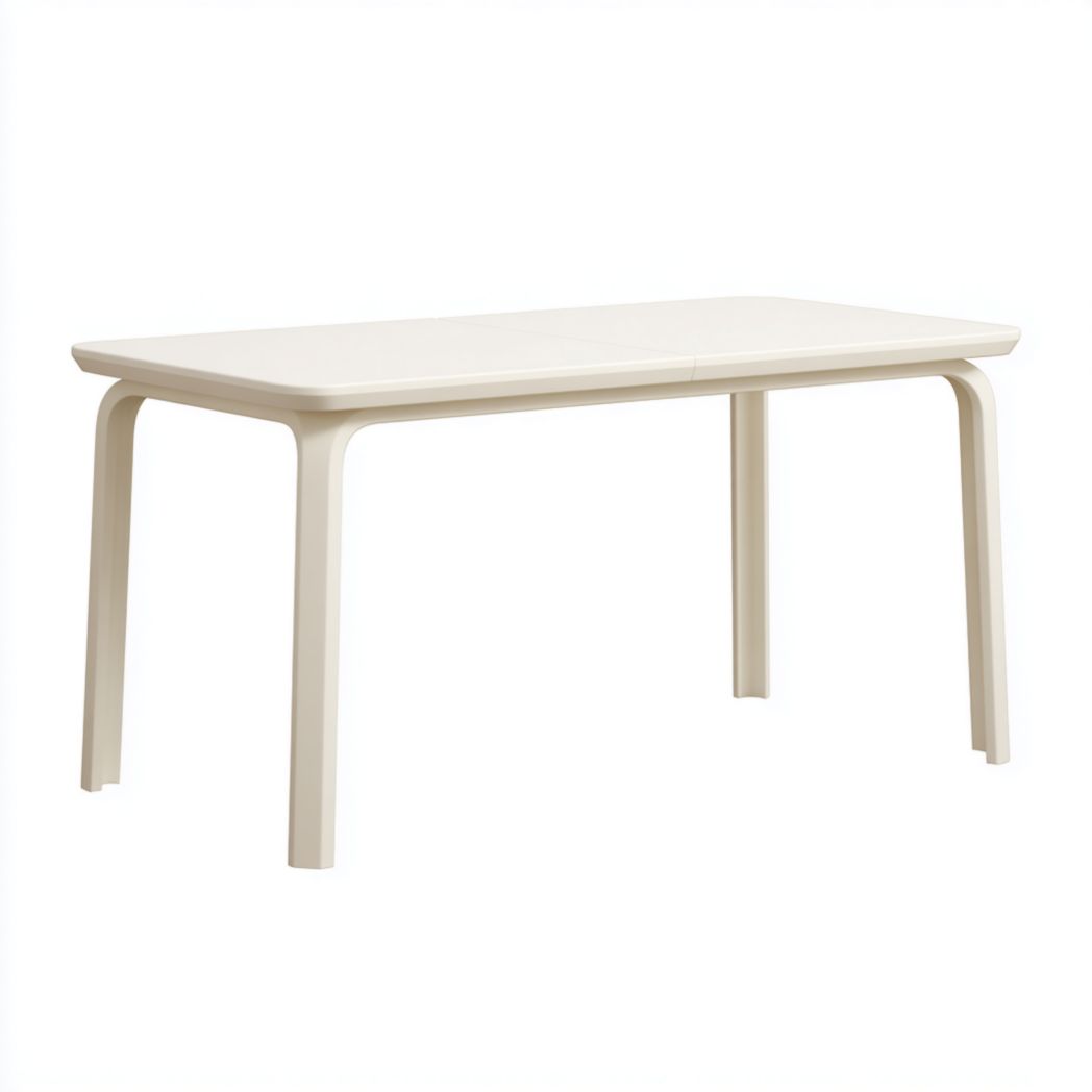 Table de jardin rectangulaire en plastique beige
