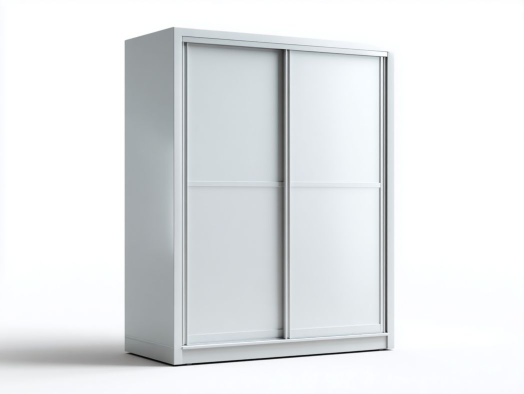 Armoire coulissante 2 portes - Panneaux MDF blanc