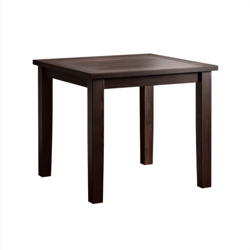 Table de jardin carrée en bois massif brun foncé