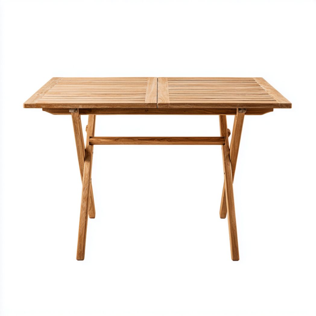 Table de jardin pliante rectangulaire en teck