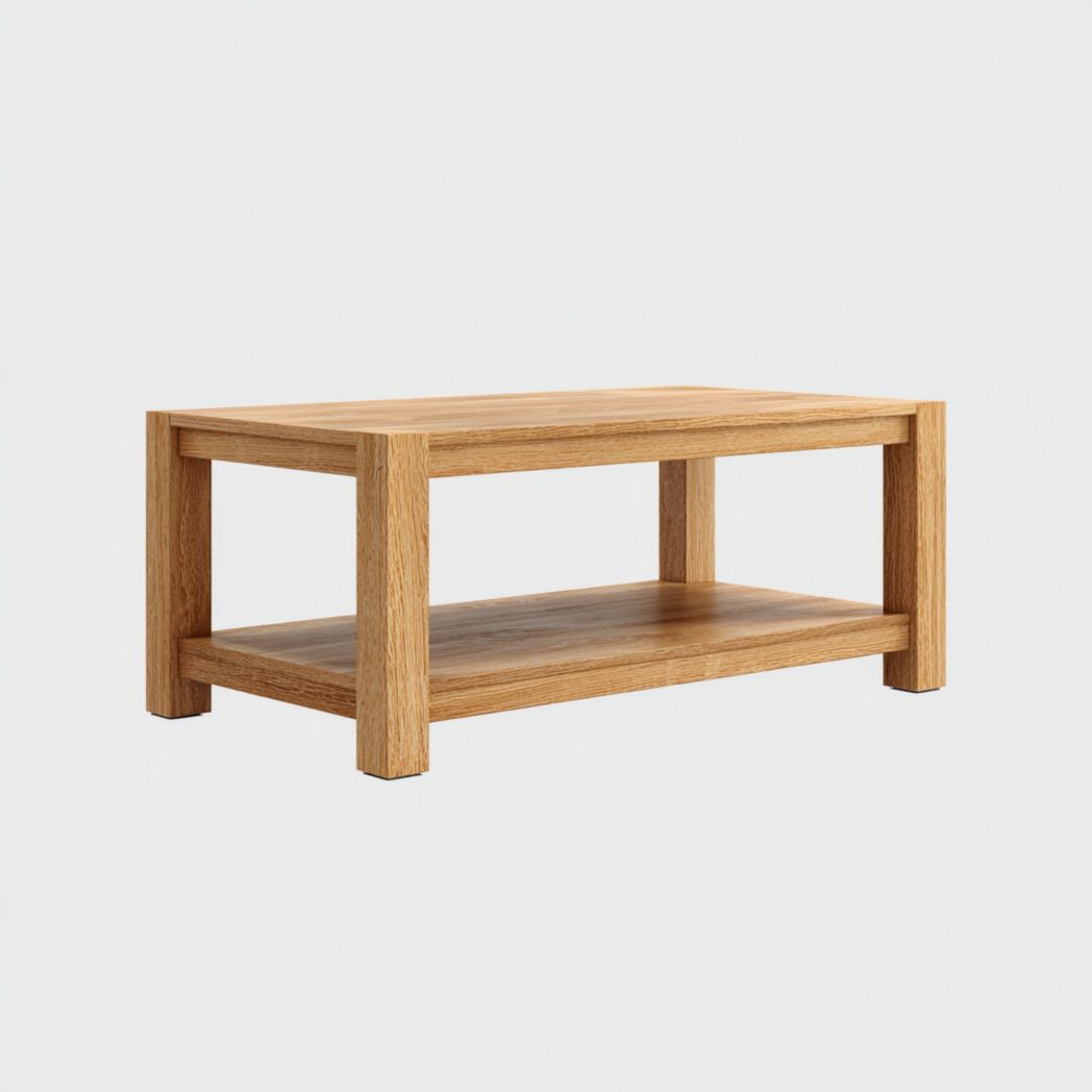 Table basse rectangulaire structure effet chêne