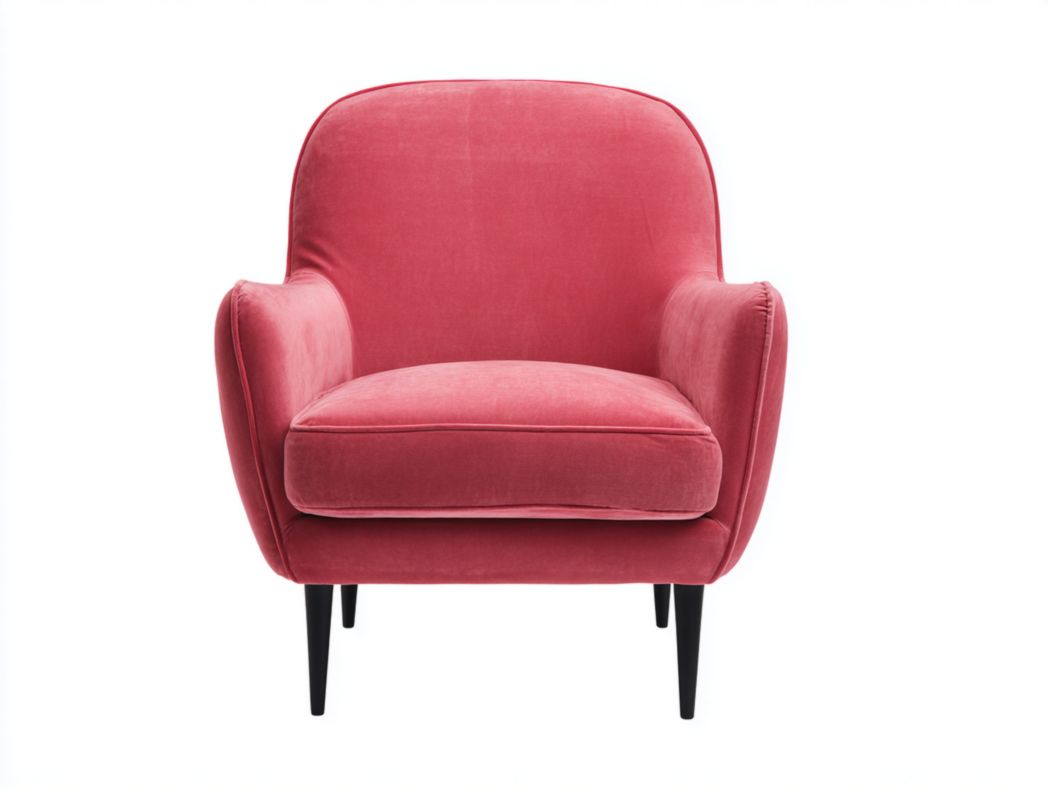 Fauteuil en velours rose poudré, pieds en métal noir