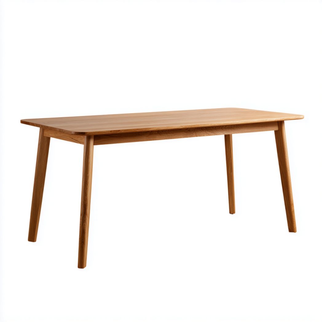 Table à manger rectangulaire en bois massif brun clair