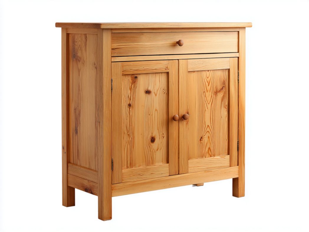 Buffet en bois brun clair avec tiroir et portes