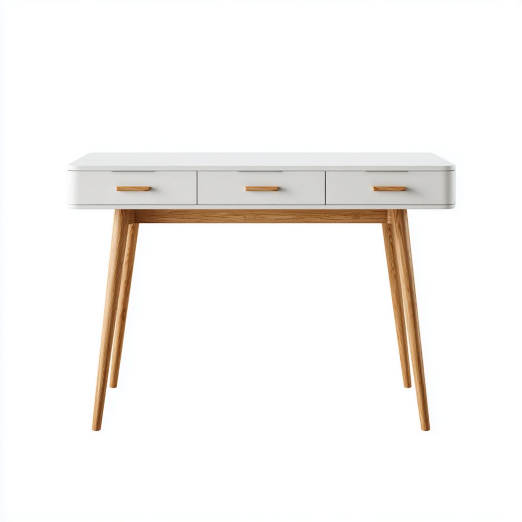 Bureau blanc en bois – Trois tiroirs