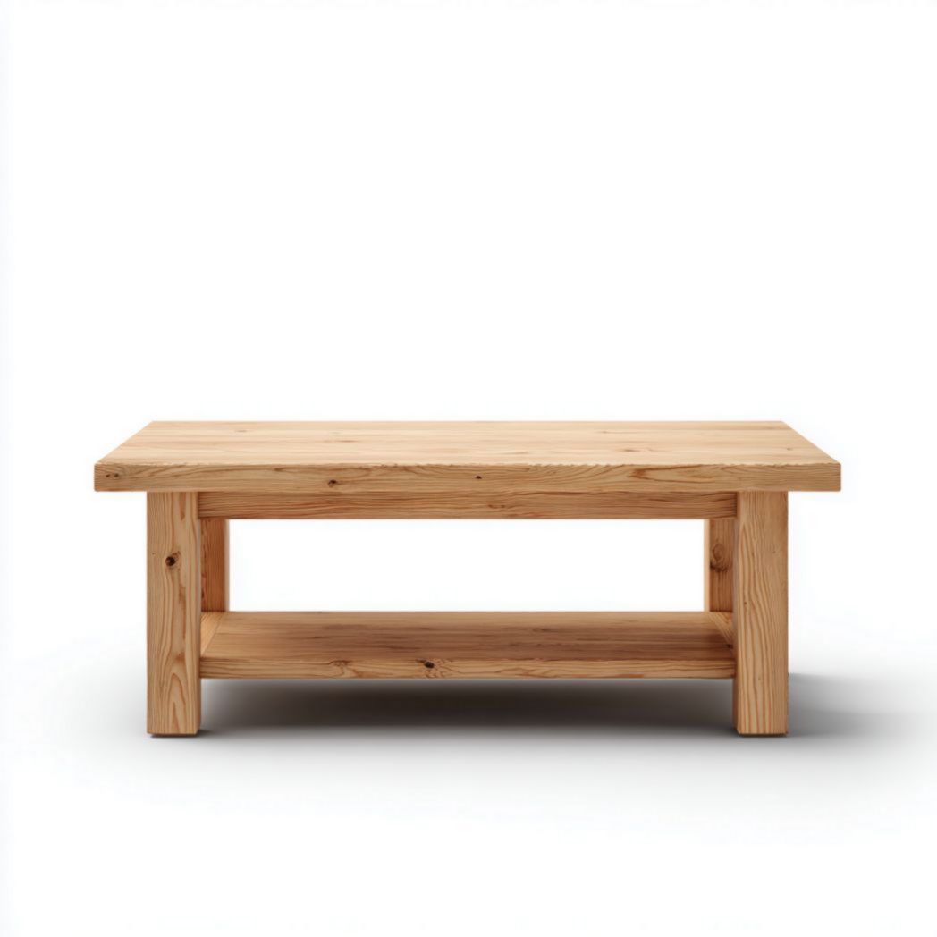 Table basse de jardin rectangulaire en bois brun clair