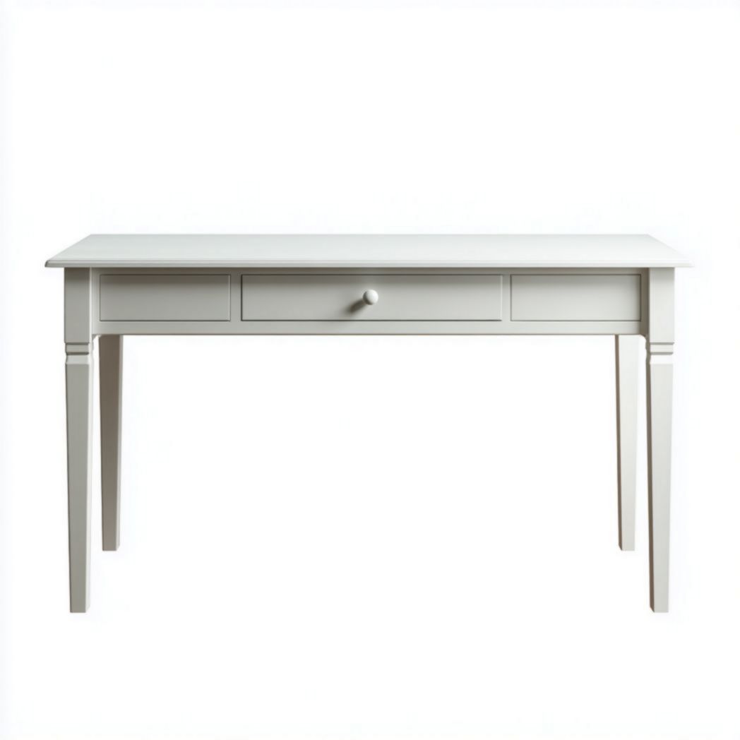 Console en bois blanc avec tiroir central