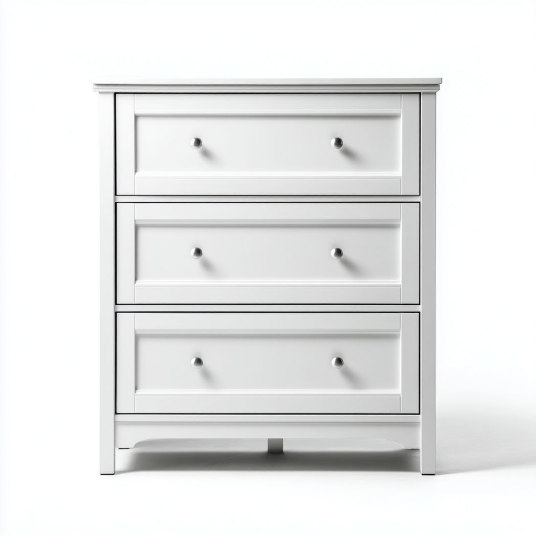 Meuble à chaussures en bois blanc avec tiroirs