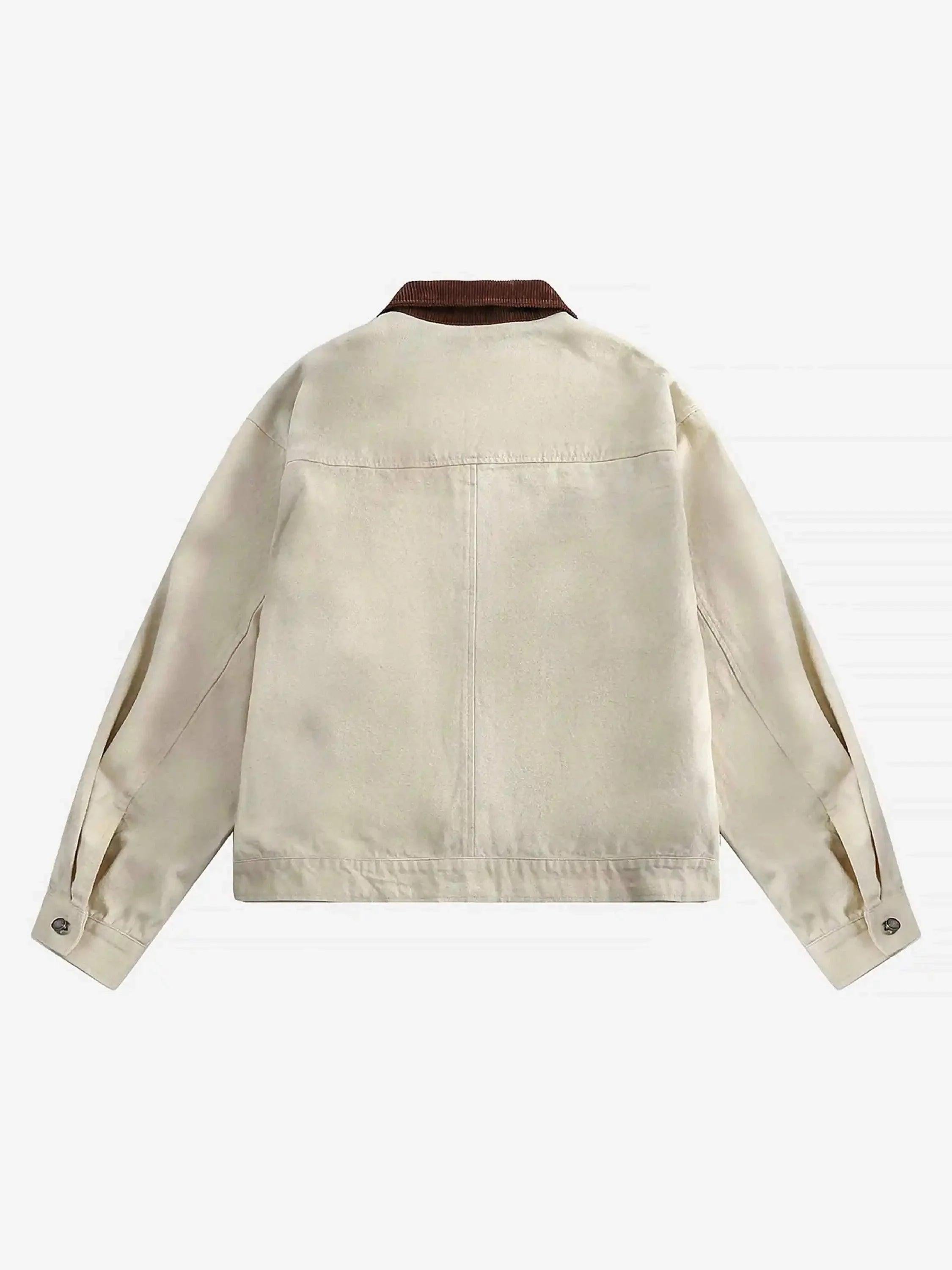 TALISHKO American Retro Washed Graffiti Patchwork Jacket