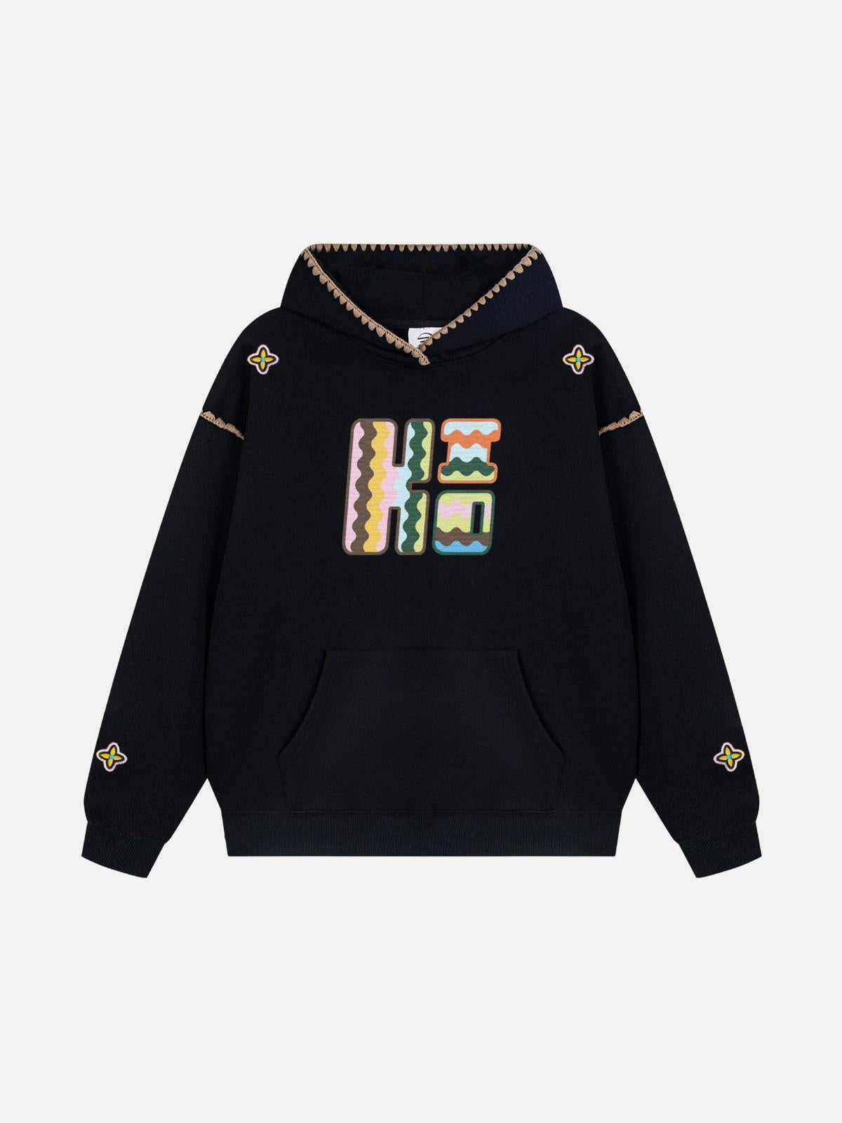 TALISHKO Embroidered Contrast Check Hoodie