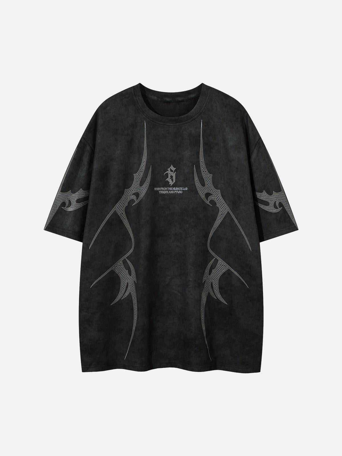 TALISHKO Oversized Graphic Suede Print T-Shirt