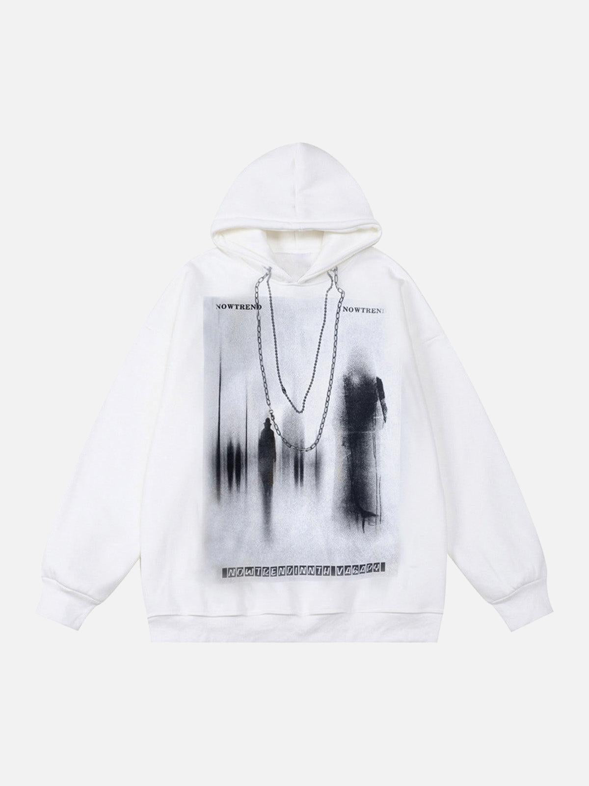 TALISHKO Blur Graphic Chain Hooded Sweatshirt