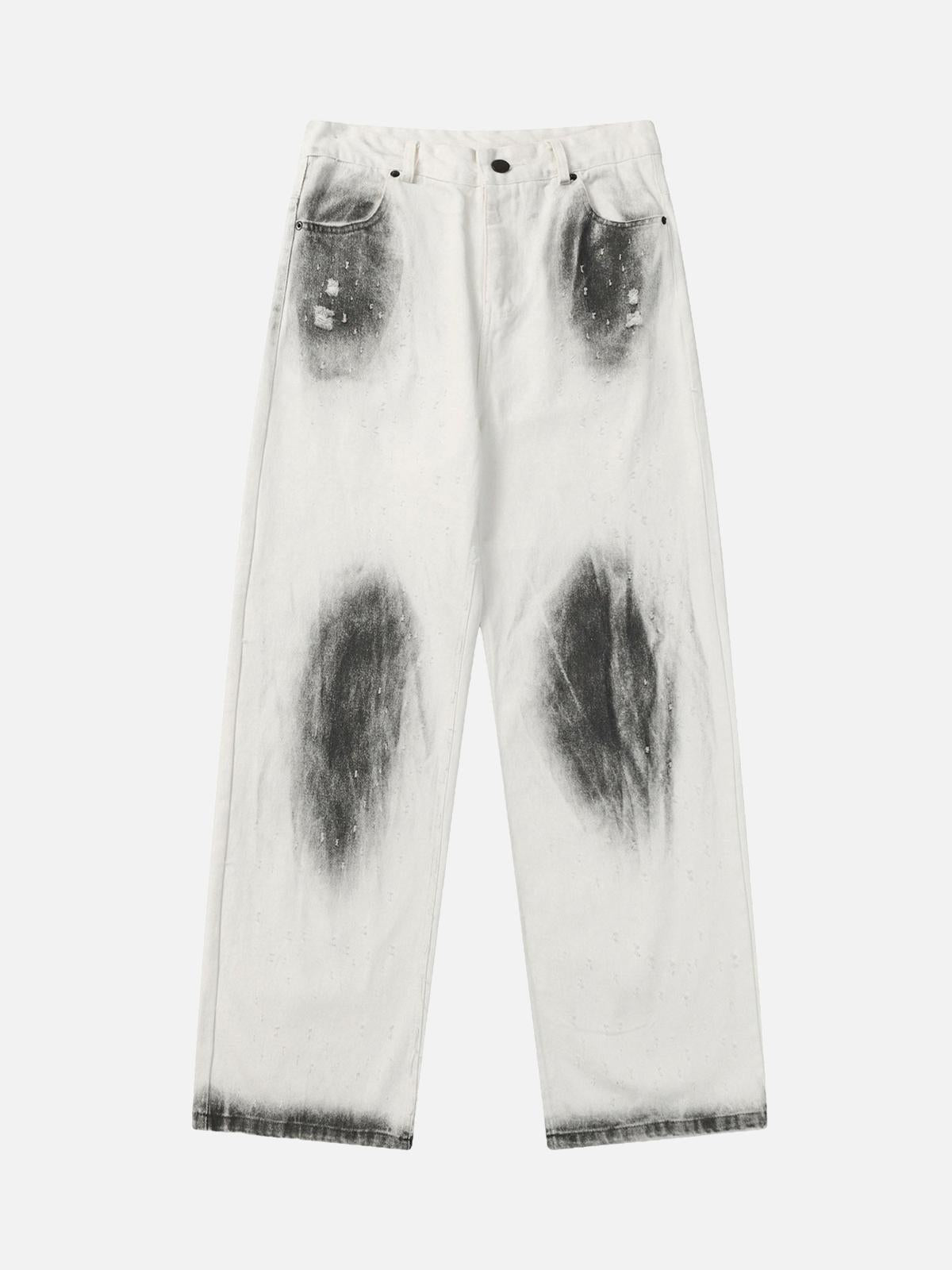 TALISHKO Black Stains Washed Jeans