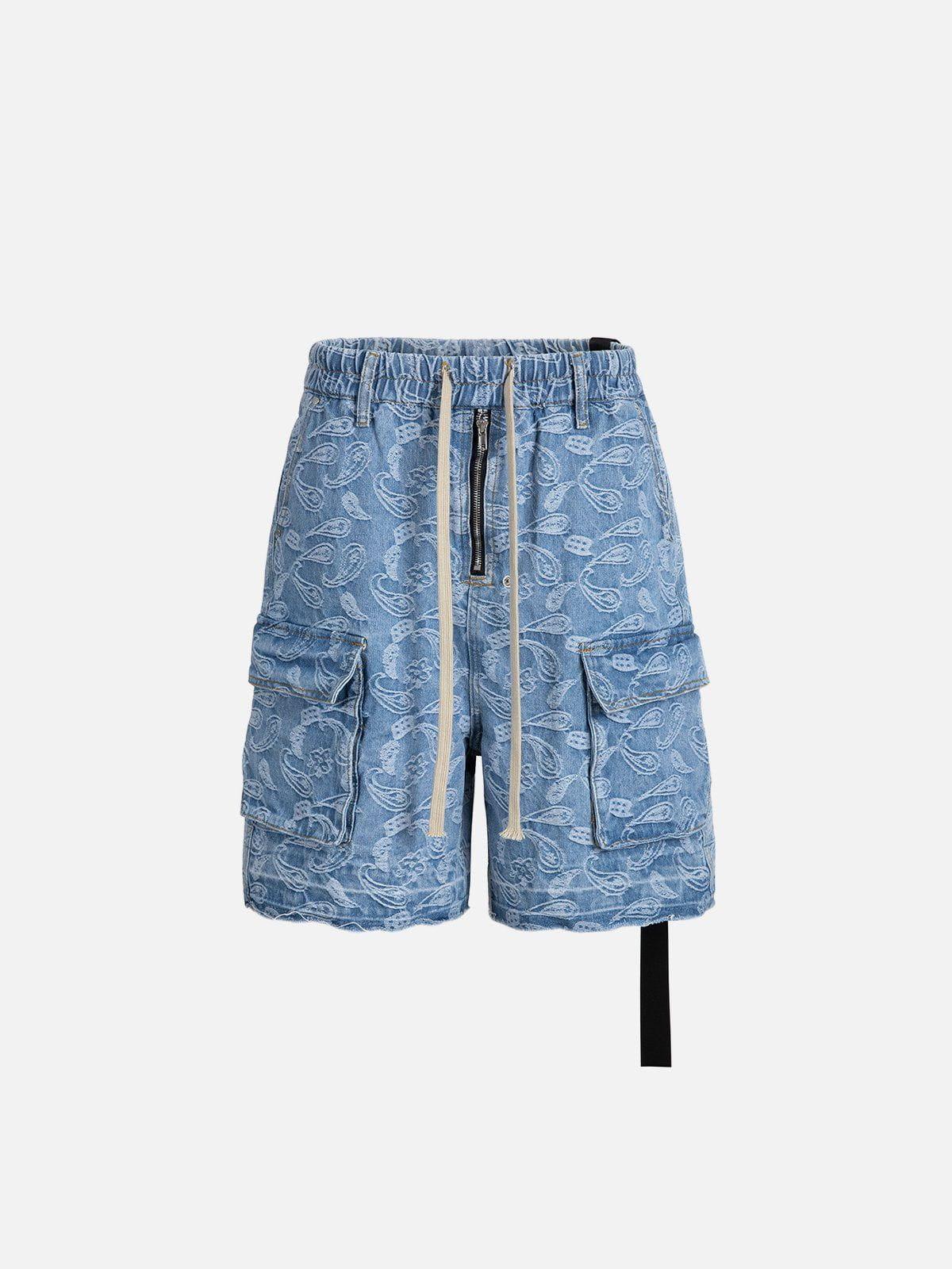 TALISHKO Bandana Jacquard Washed Jorts