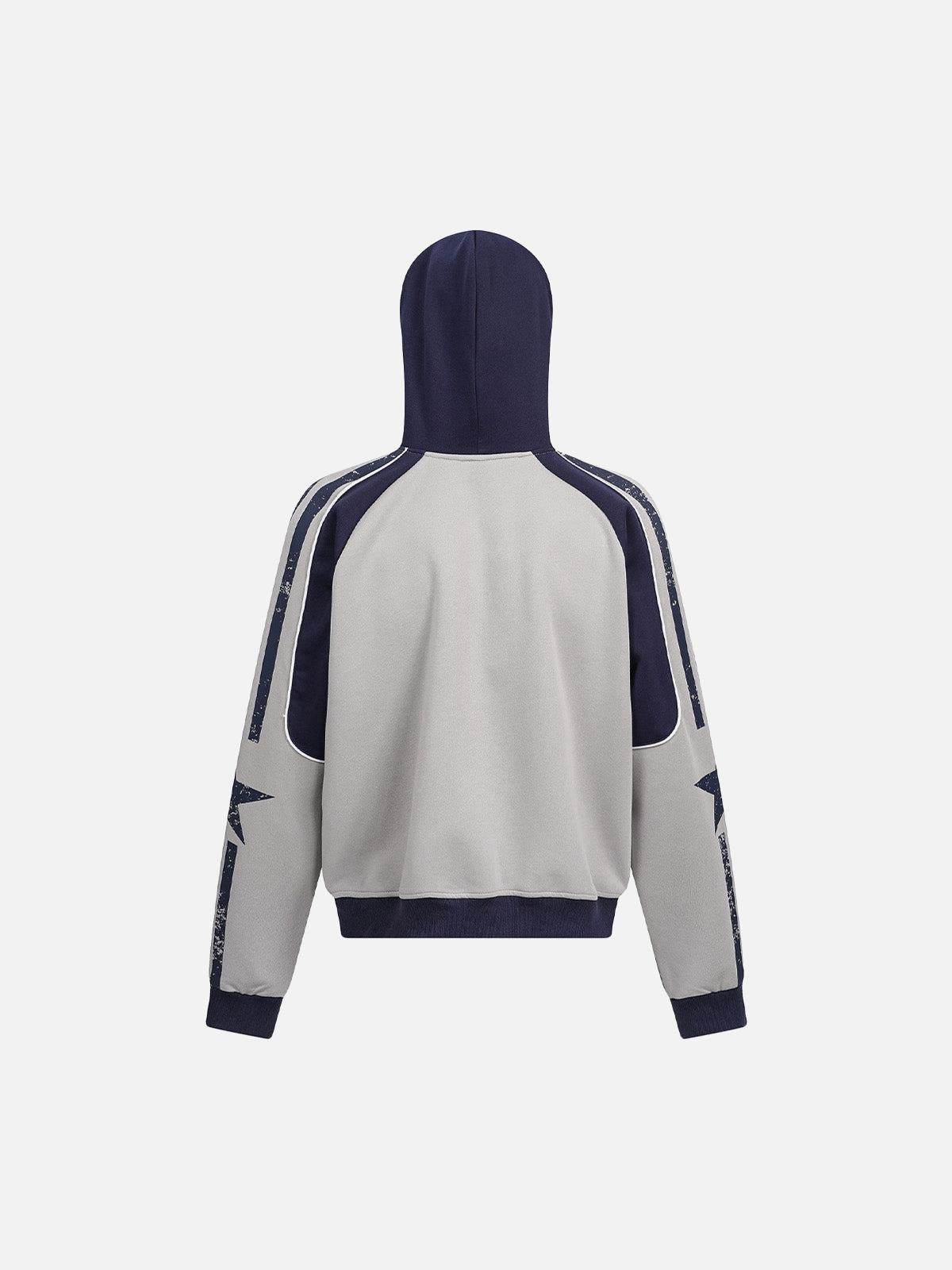 TALISHKO Motorcycle Style Printed Hooded Sweatshirt