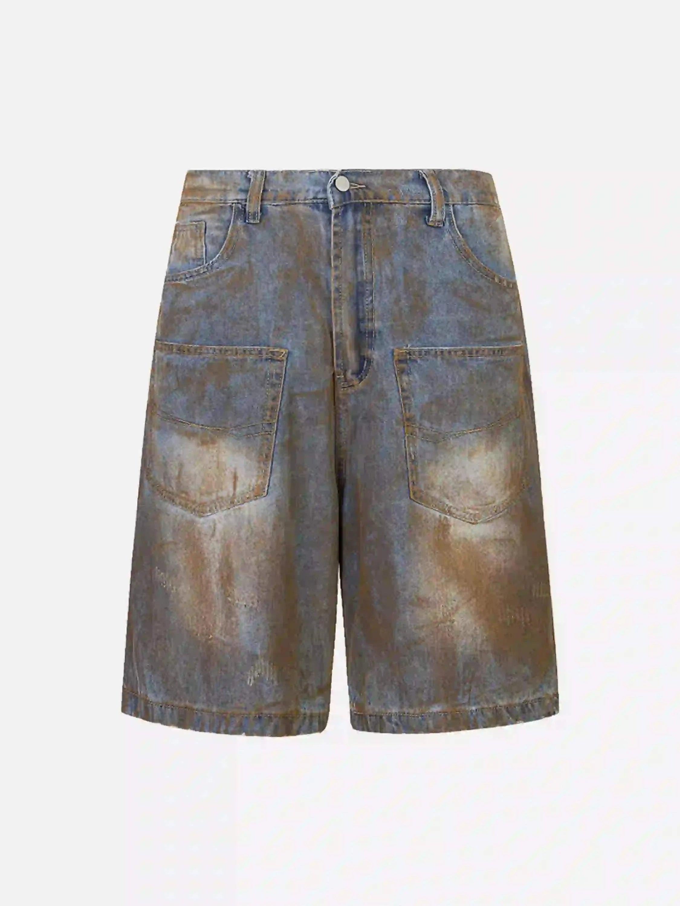 TALISHKO American Style Wasteland Style Wide-Leg Denim Jorts