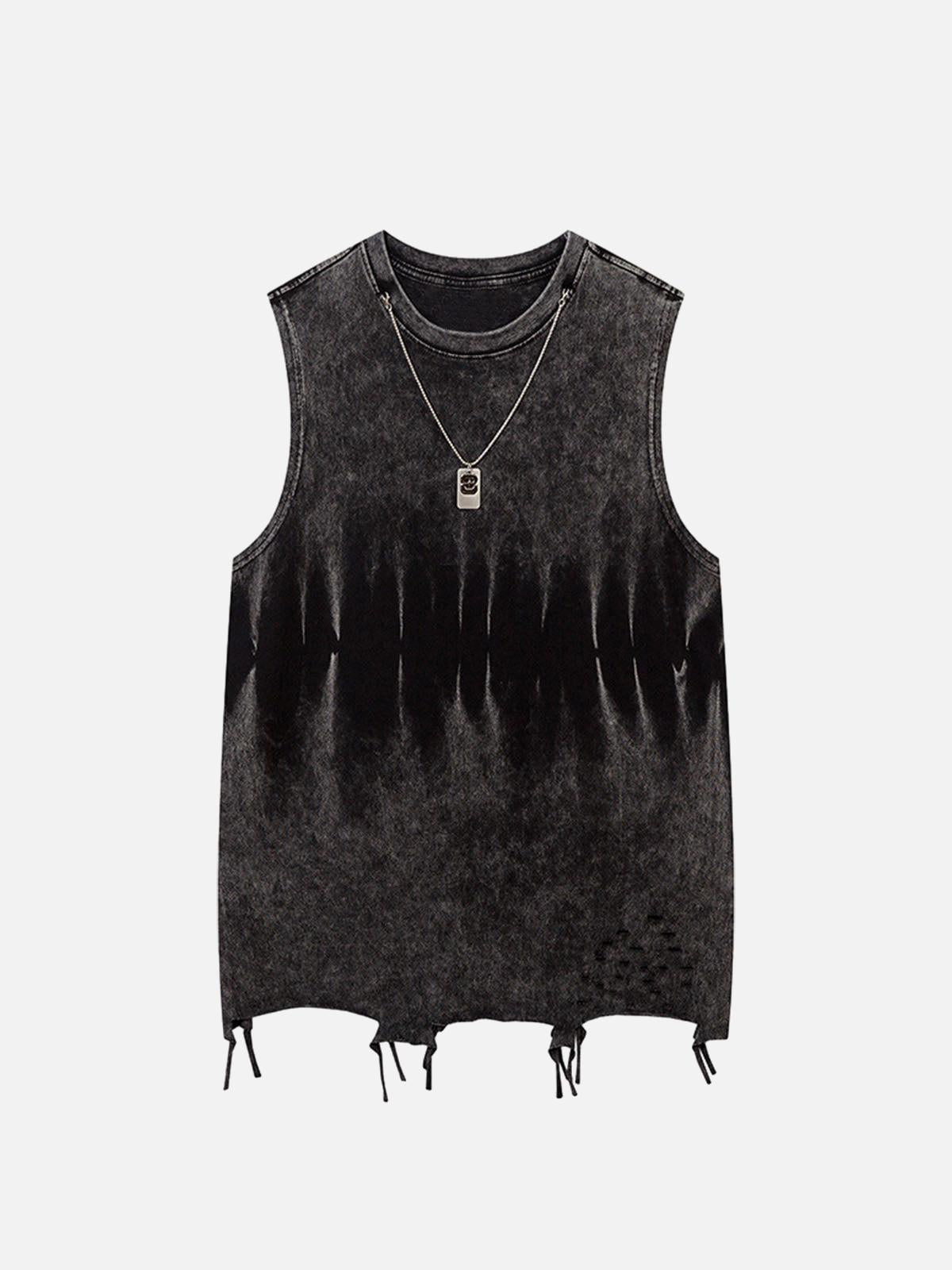 TALISHKO Gradient Tie-Dye Raw Edge Vest
