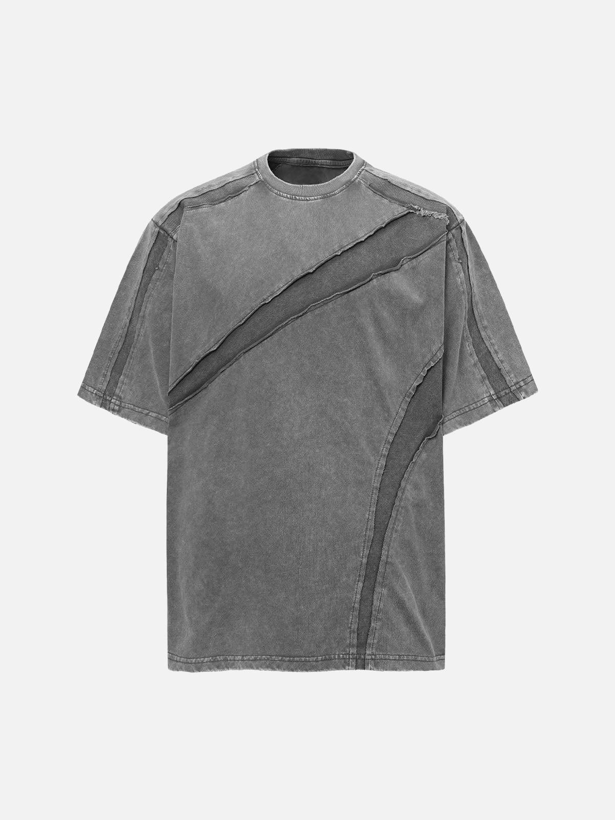 TALISHKO Washed Raw Edge Split Oversized T-Shirt