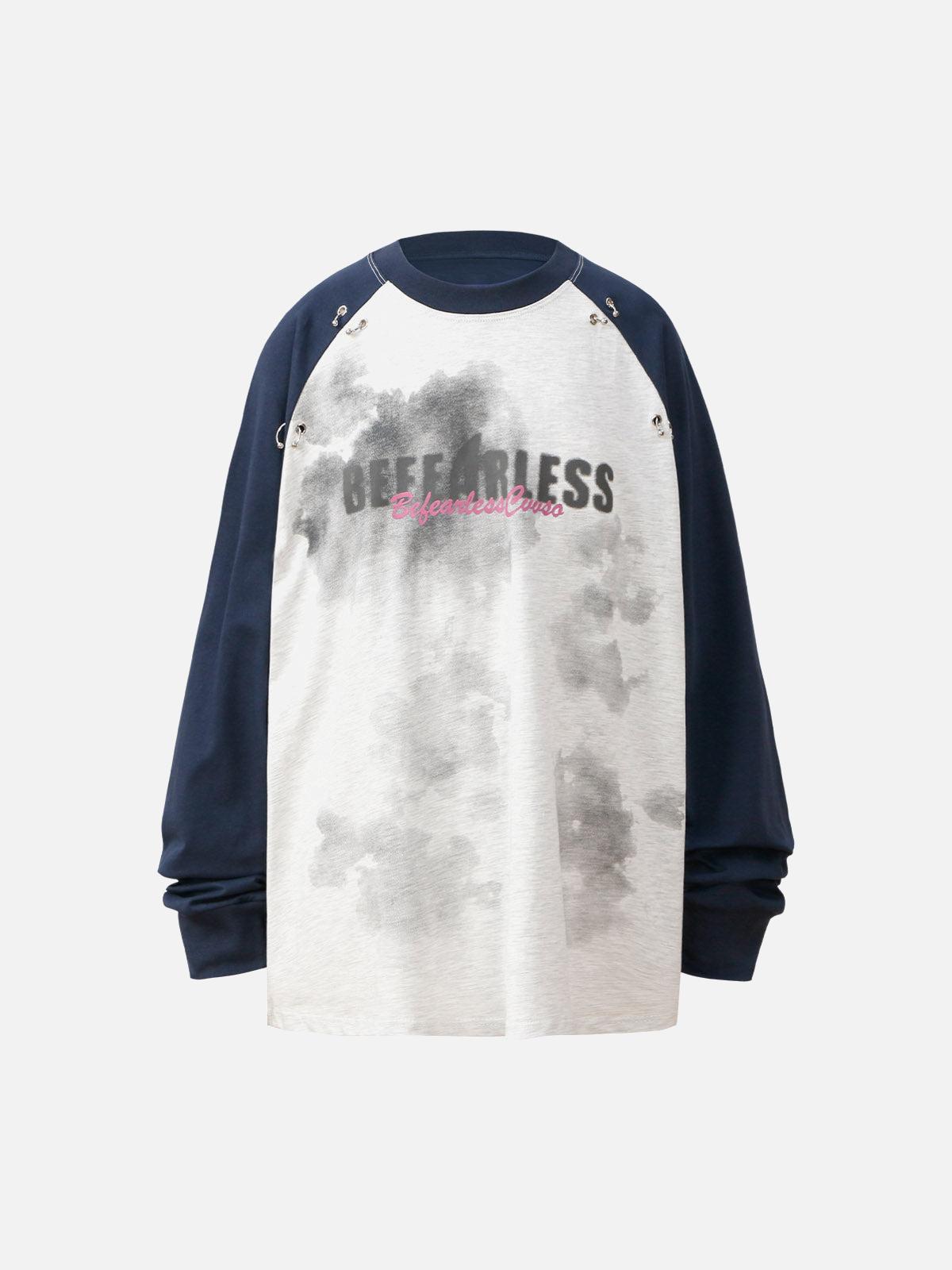TALISHKO Splatter Eyelet Studded Long Sleeve T-Shirt