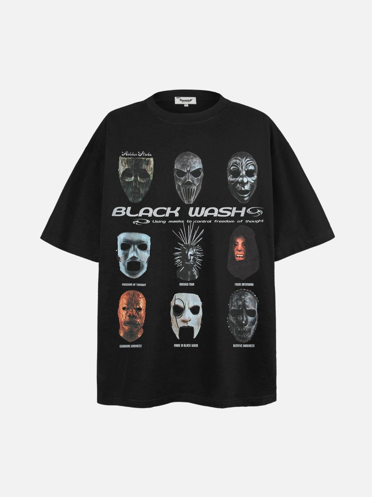 TALISHKO Masked Mystery Iconic Faces Graphic Tee