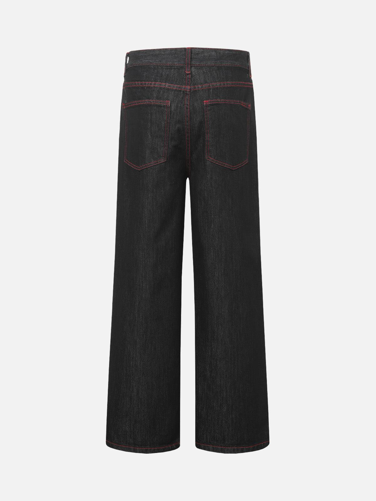 TALISHKO Retro Patchwork Baggy Jeans