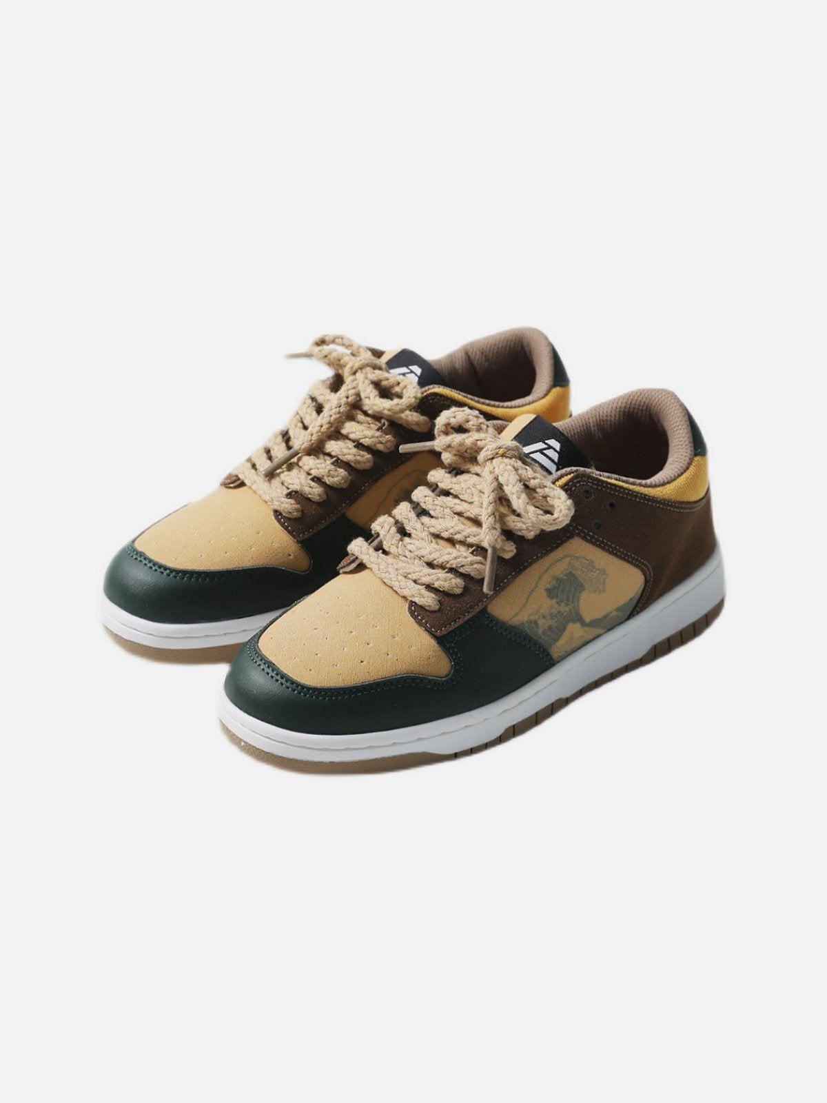 TALISHKO Vintage Wave Print Skate Shoes