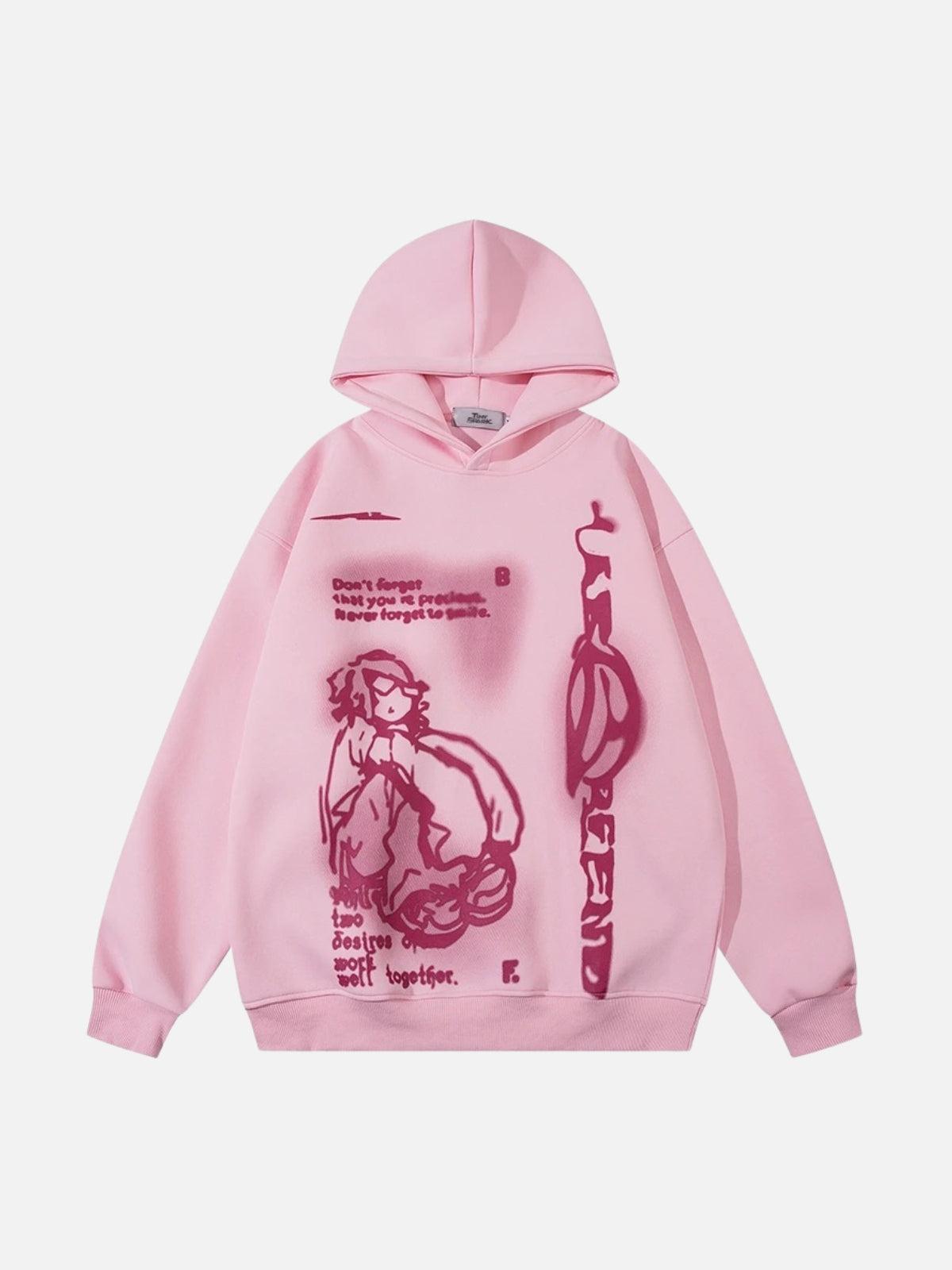 TALISHKO Funny Cartoon Print Hoodie
