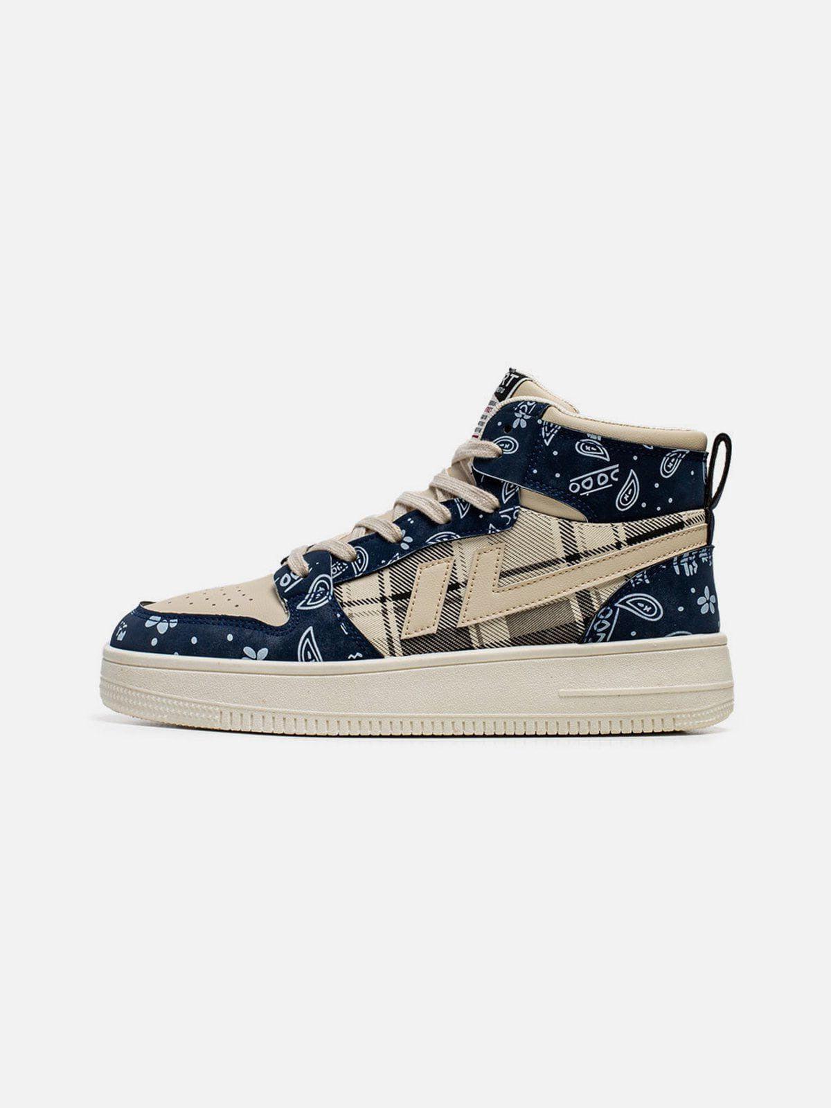 TALISHKO Cashew Flower High Top Platform Sports Shoes