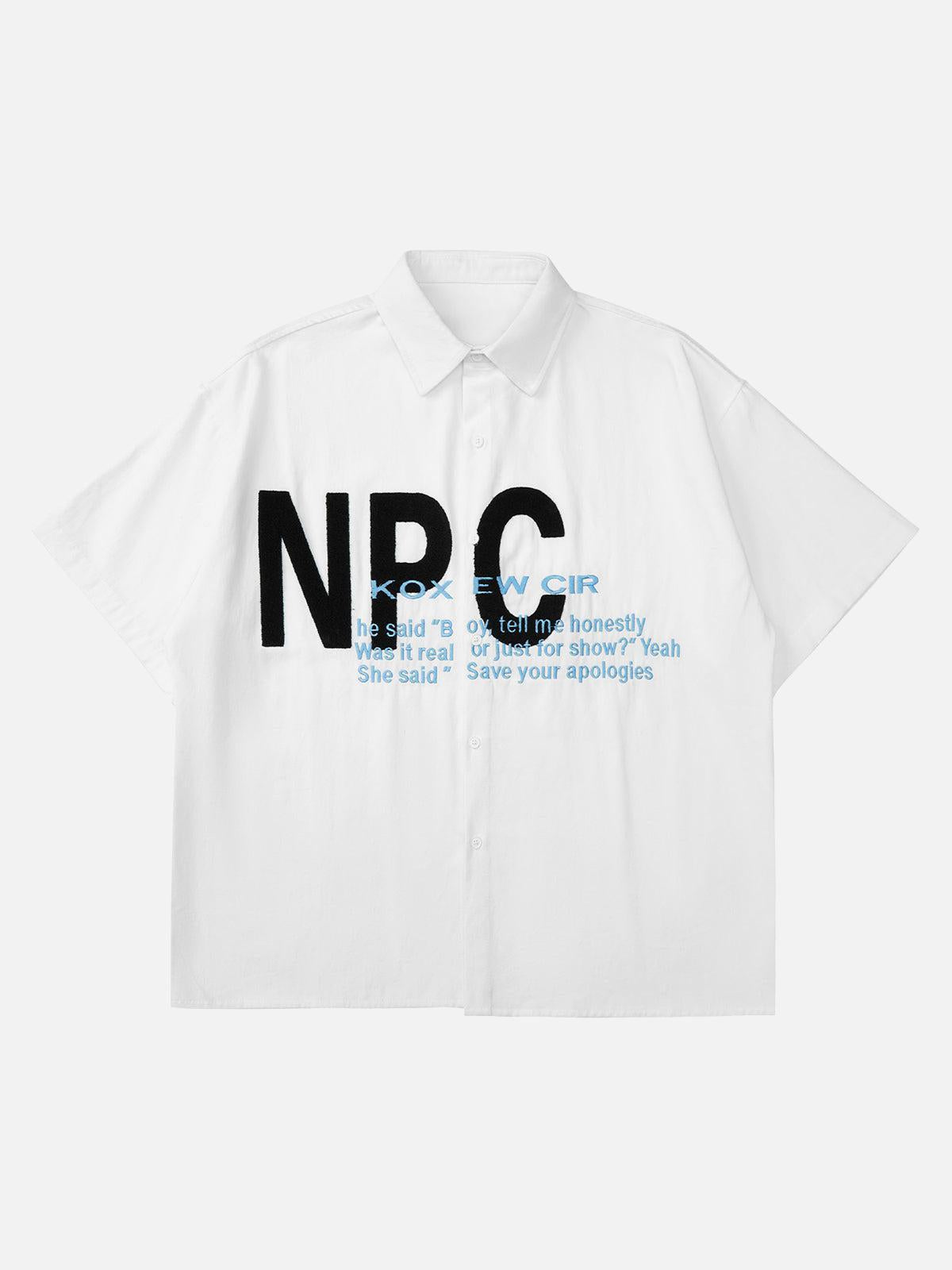 TALISHKO American Retro Letter Embroidered Shirt