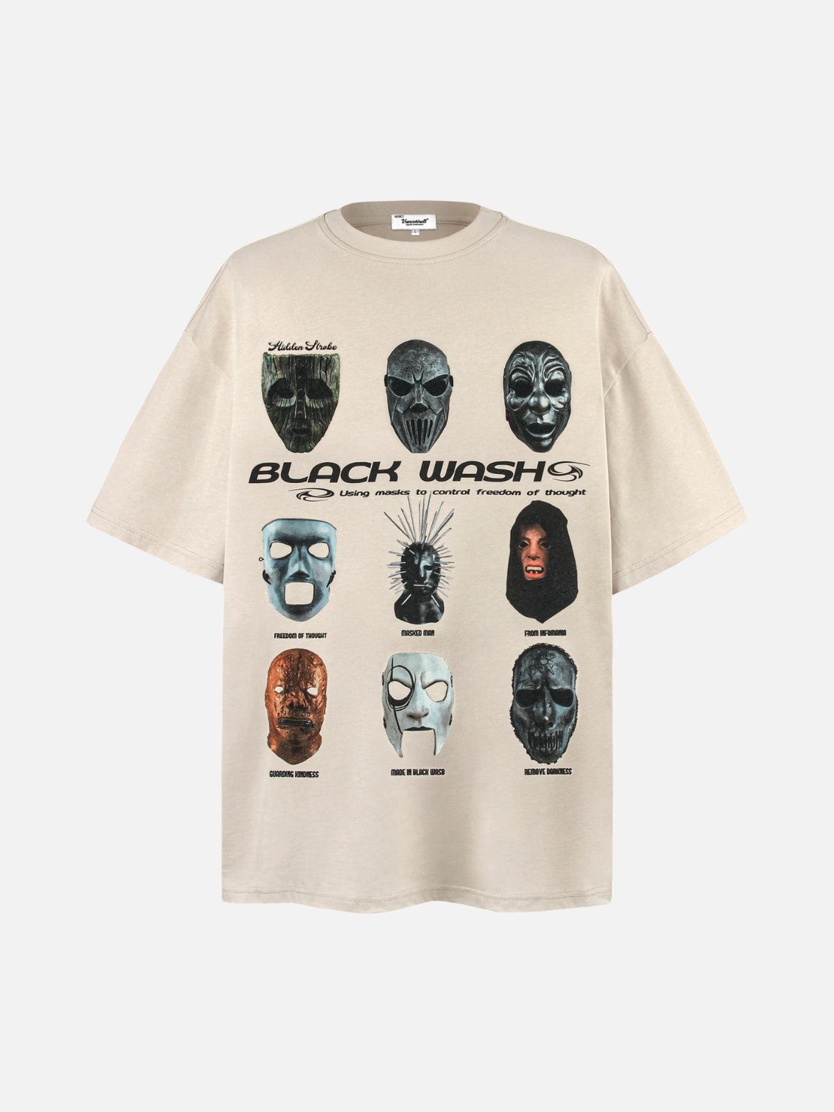 TALISHKO Masked Mystery Iconic Faces Graphic Tee