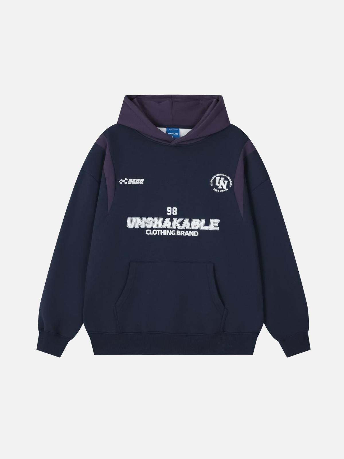 TALISHKO High Street Letter Print Collision Color Hoodie