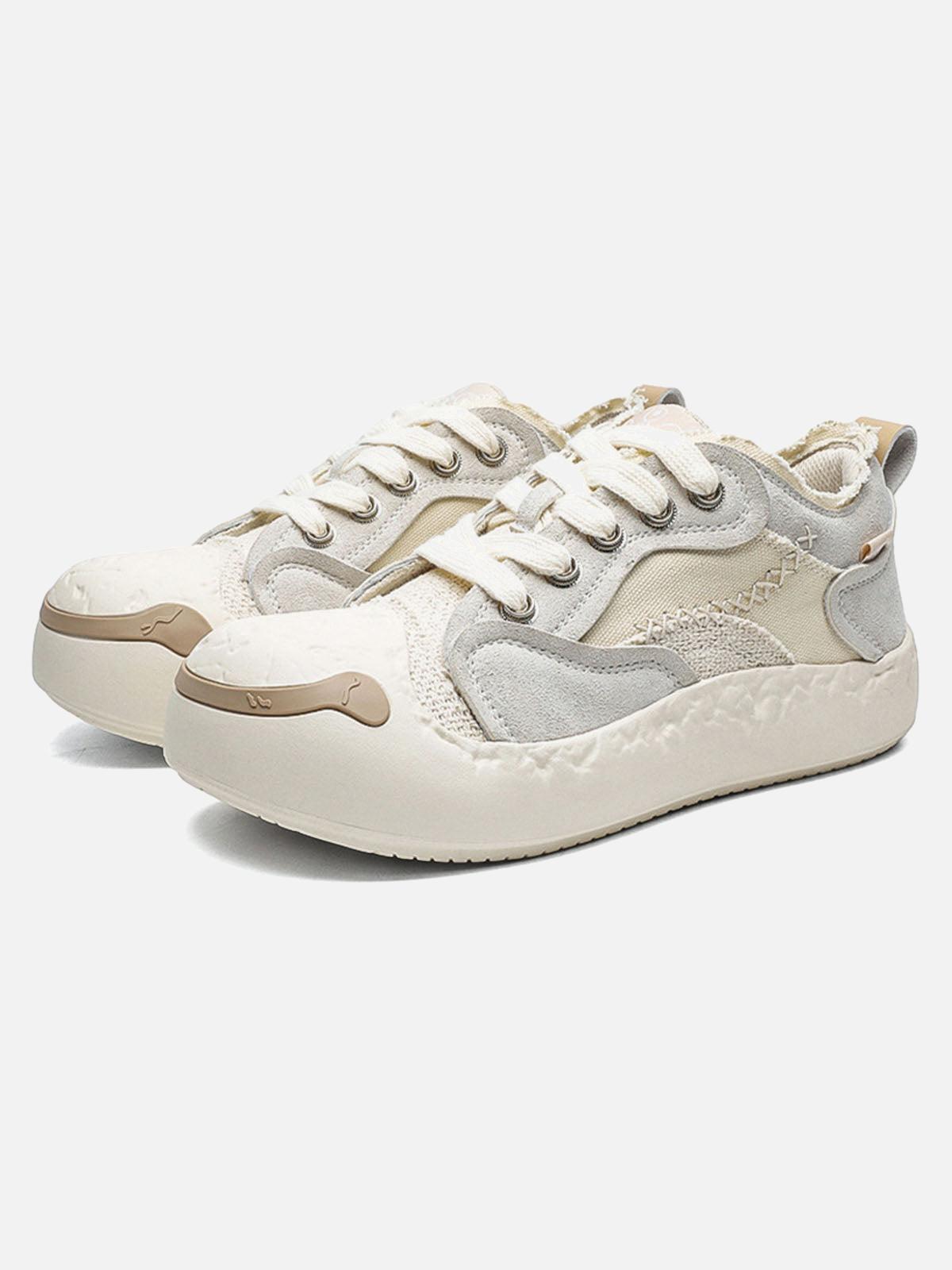 TALISHKO Fun Big Toe Leather Spliced Sneakers