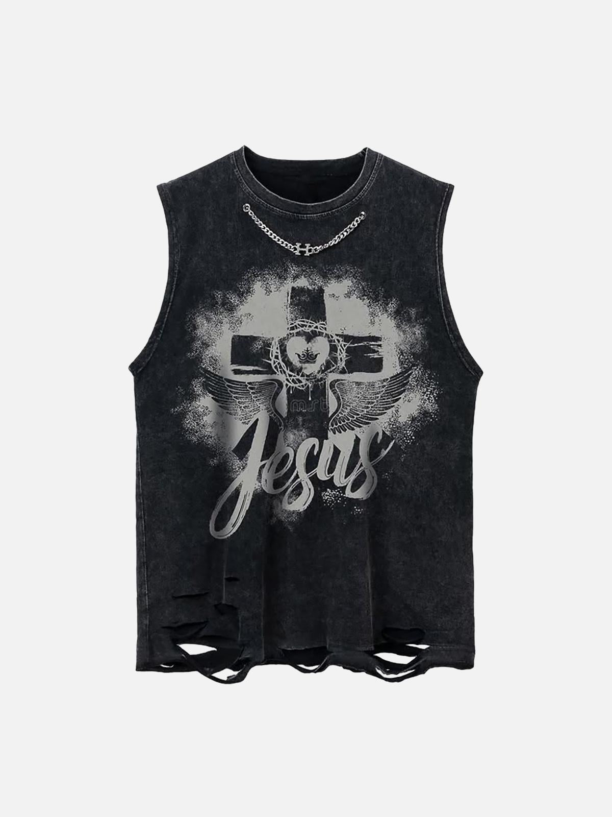 TALISHKO Love Cross Street Rap Sleeveless Vest