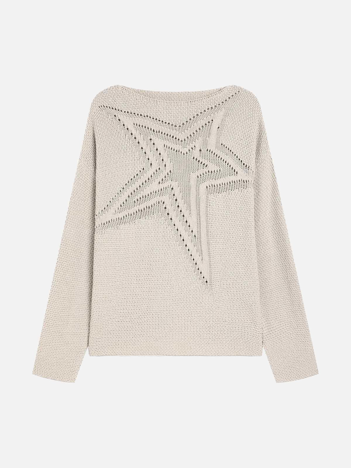TALISHKO Star Cutout Boatneck Sweater