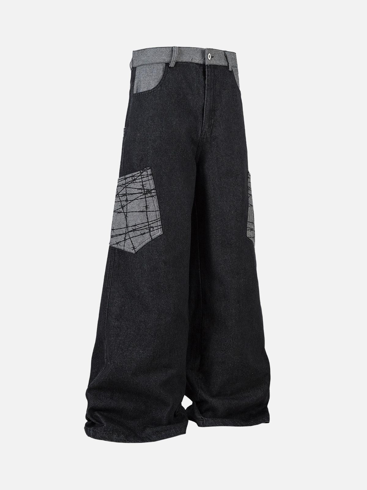 TALISHKO Patch Pocket Baggy Jeans