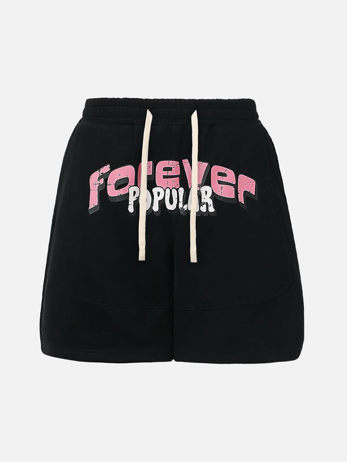 TALISHKO Graffiti Drawstring Cotton Shorts