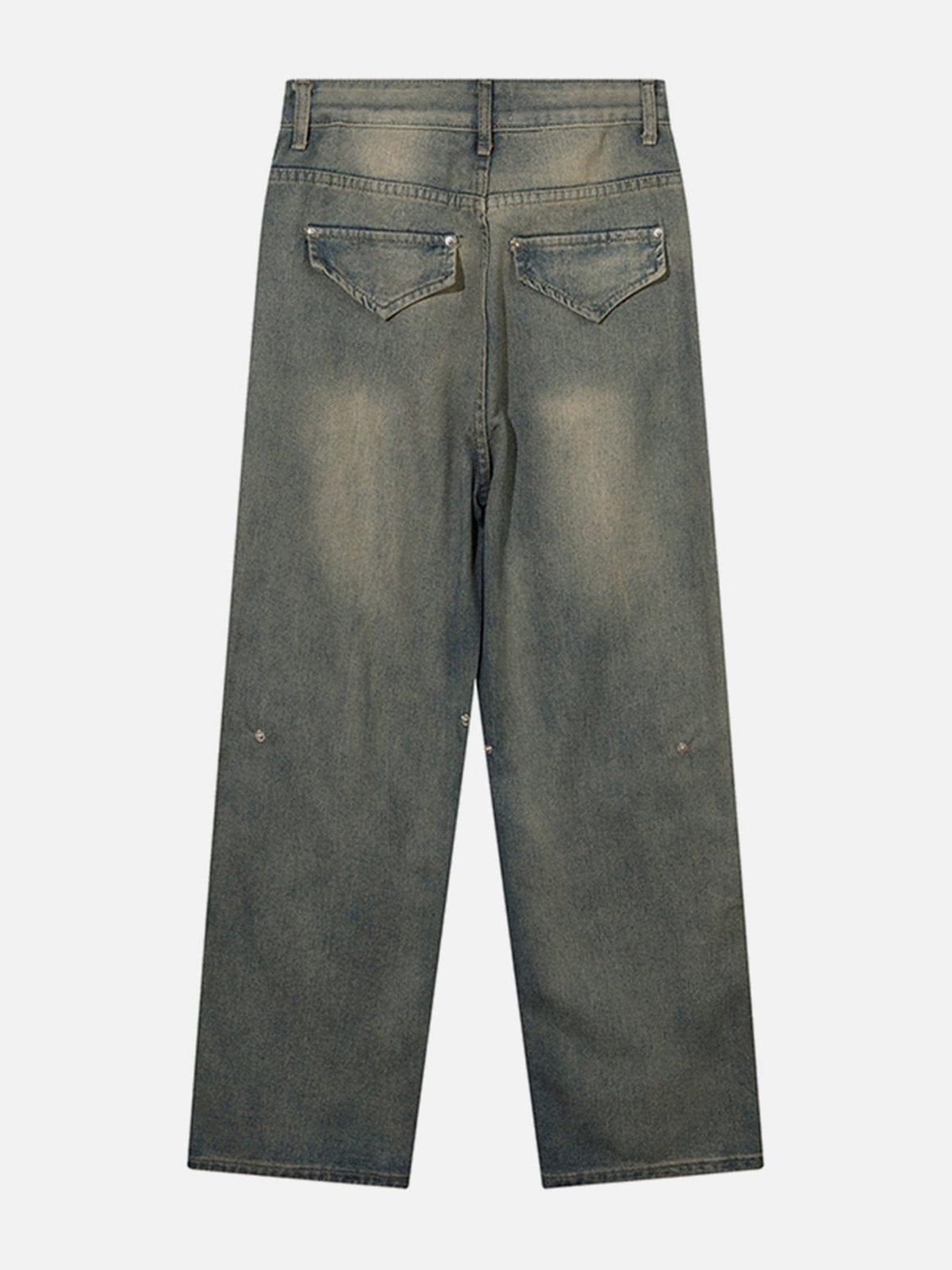 TALISHKO Symmetrical Panel Button-Down Jeans