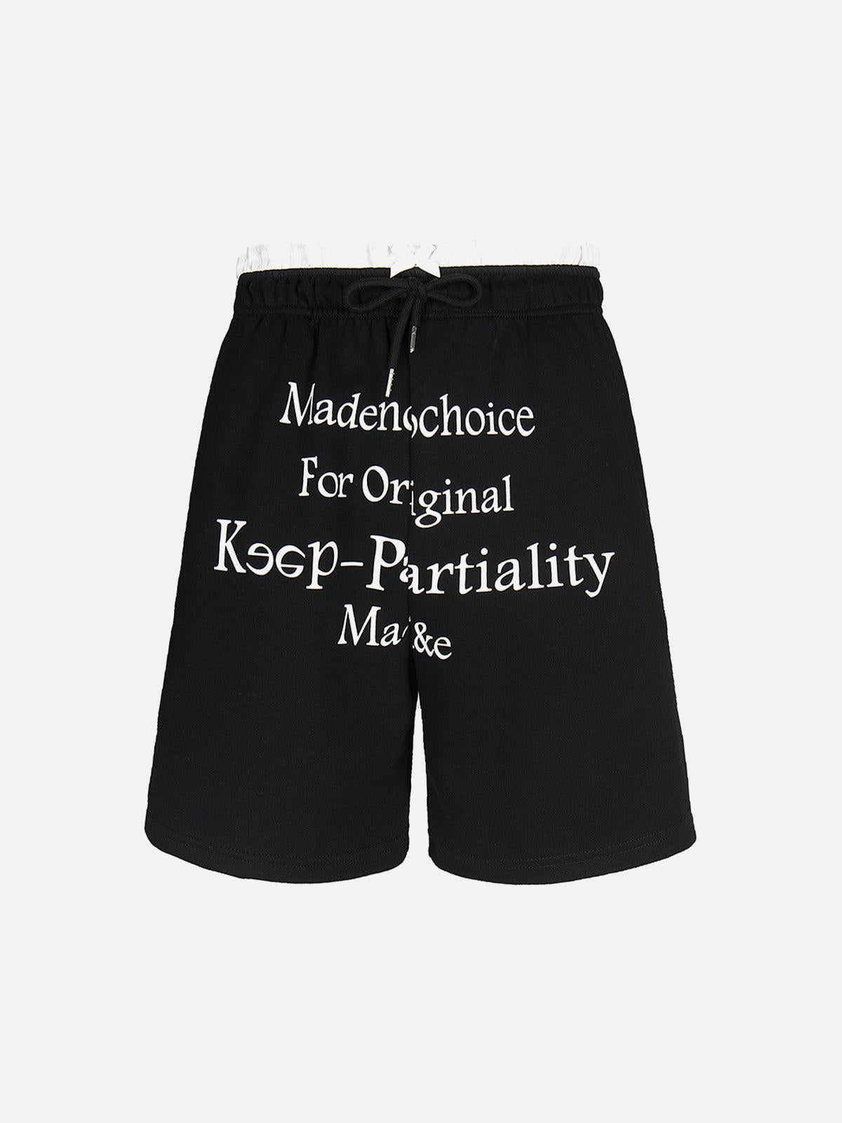 TALISHKO Elastic Letter Double Waist Shorts