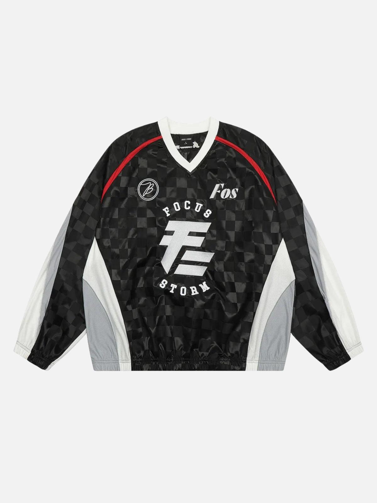 TALISHKO Patchwork Plaid Jersey Sweatshirt